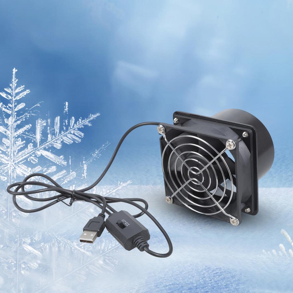 USB 5V Вытяжной вентилятор с 3-ступенчатой регулировкой скорости для кухни, ванной комнаты, теплицы, пластиковый вентилятор для вентиляции, съемная конструкция