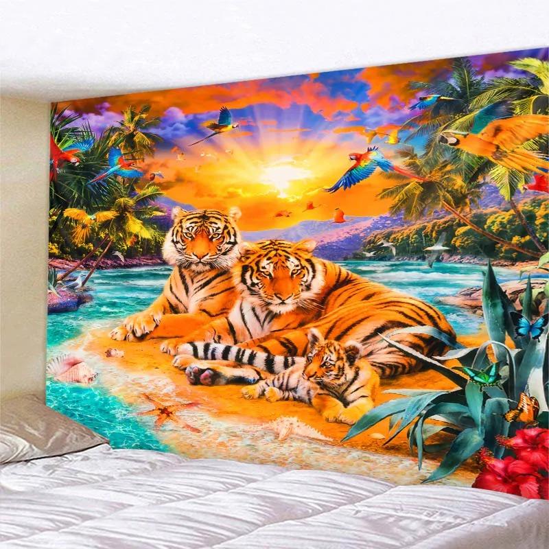 Bedroom Living Room Tapestry Parrot Peacock Art Pattern Fashion Home Decoration Tapestry