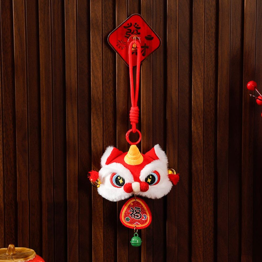 Bell Lion Dance Pendant Fortune Character Chinese New Year Gift 2026 Spring Festival