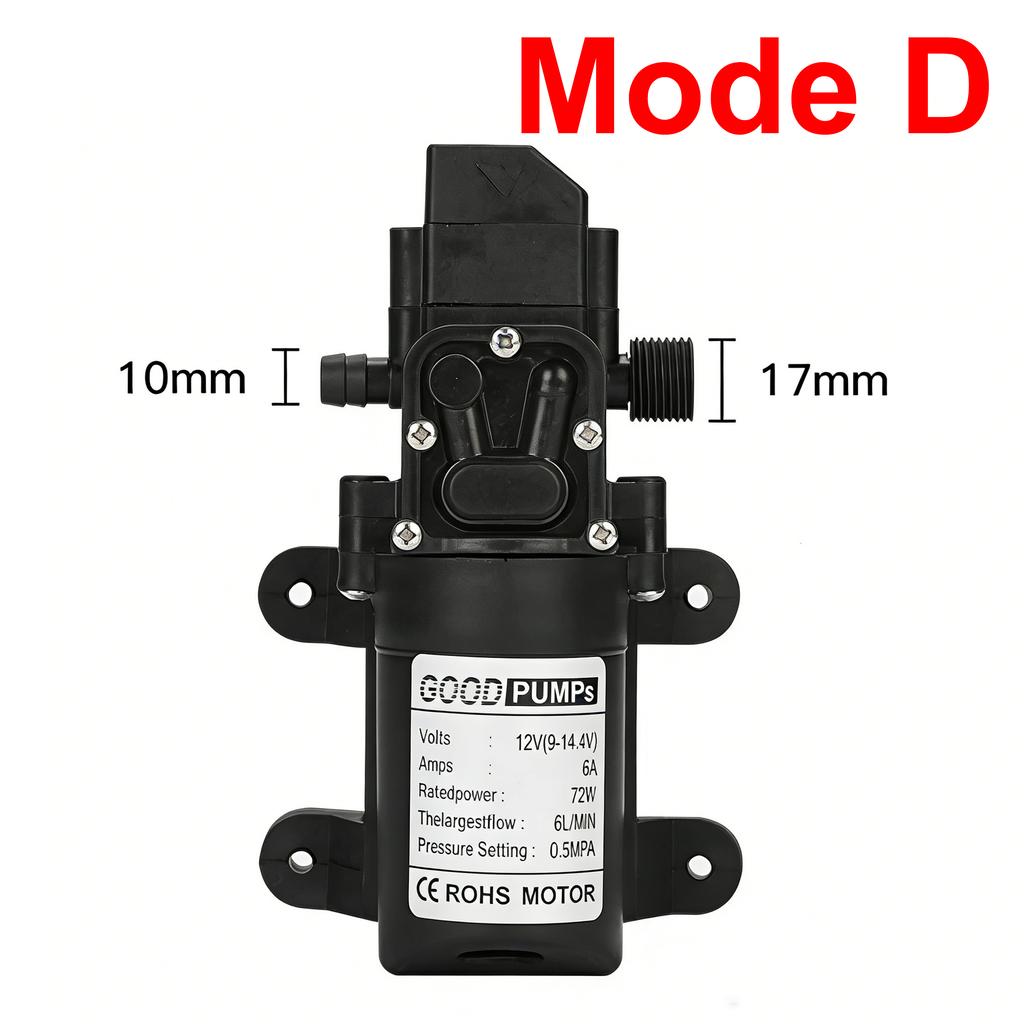 Dc 12V 120PSI 60W 5L/Min High Pressure Diaphragm Pump Mini Electric Self-priming Pump Water Washing Machine Pesticide Spraying
