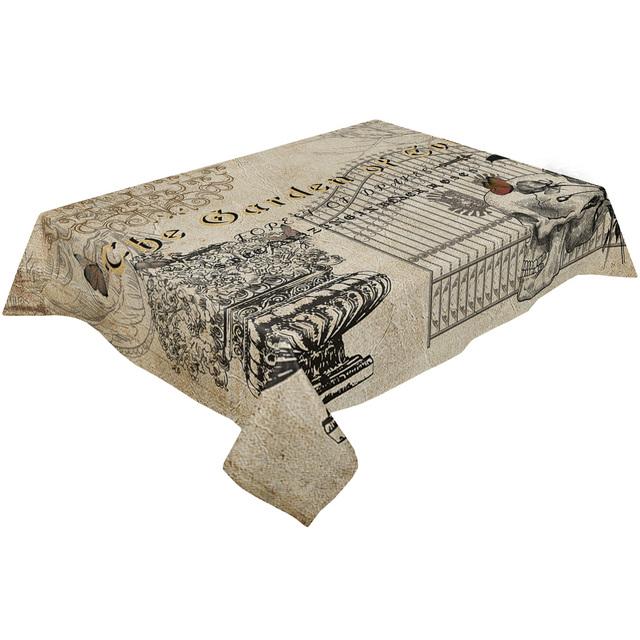 Скатерть со скелетом ворона на Хэллоуин, водонепроницаемая, для свадебной вечеринки, обеденный стол, прямоугольная скатерть, украшение кухни