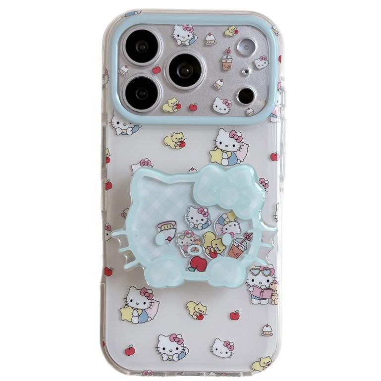 Мультяшный Кот Красное Яблоко Чехол для iPhone 17/16 Pro Max/15 Pro Девчачье Сердце