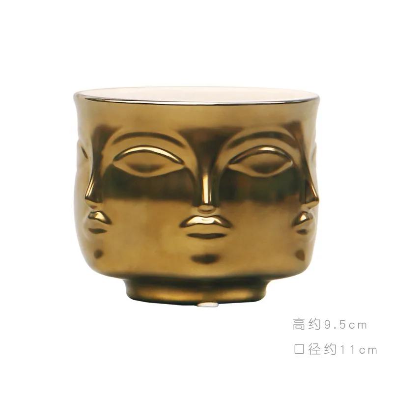 Керамическая ваза Creative Face Floreros Decorativos Moderno Vase Decoration Home Living Room White Flower Vase