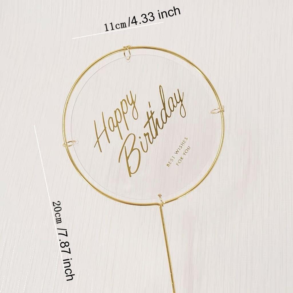 Сверкающий металлический торт-топпер для вечеринки по случаю дня рождения, украшения для торта на день рождения, торт с днем рождения