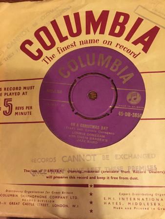 7-дюймовая пластинка LONNIE DONEGAN, CHRIS BARBER'S JAZZ - В Рождественский день 45DB3850 Columbia 1956 UK Поп Б/У