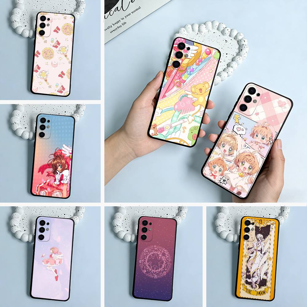 Аниме-карты-девушка-сакура Чехол для телефона Samsung S25, S24, S21, S22, S23, S30, Ultra, S20, Plus, Fe, Lite, Черный Мягкий Силикон