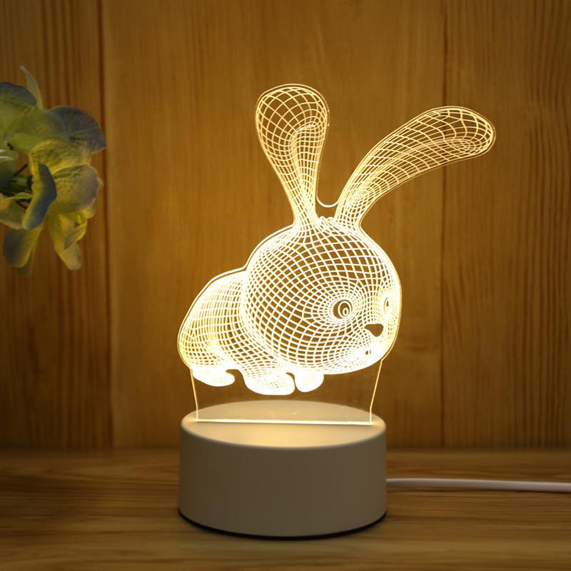 USB 3D светодиодный ночник настольная лампа для домашнего декора спальни теплый свет