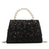 Foreign Style Simple Sequined Pearl Handbag Spring And Summer Versatile Chain Messenger Bag Small Square Bag Women