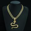 Hip Hop Full Diamond Cobra Pendant Street Creative Personality Men'S Necklace Accessories