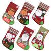 Набор из 6 рождественских чулок, милые цветные чулки с Санта-Клаусом, снеговиком, оленем, подарочный пакет, большие чулки