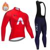 Mens Fleece Cycling Jersey Bib Tights Set Winter Thermal Long Sleeve Road Bike Riding