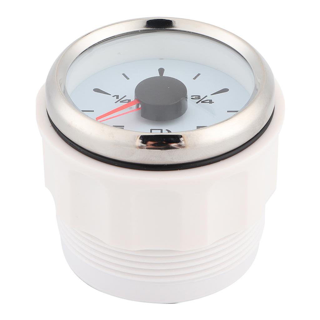 2in 190ohm Fuel Level Gauges Digital Display 8 Colors Backlight for 12V 24V Motorcycle Car YachtWhite Dial Silver Frame