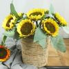 6Pcs Artificial Sunflowers Fake Flowers Bouquet Sunflower Decor Silk Flowers for Home Kitchen Living Room Centerpieces Tables Office Boho Decor