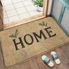Brown Home Black Handwritten Carpet Mat Anti-Slip Rubber Backing Rug for Entryway Front Door Mat Hallway Home Decoration Durable