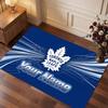 Toronto Maple Leafs Personalized Crystal Velvet Carpet, Customized Name Text Soft Anti‑Slip Rug for Living Room Bedroom