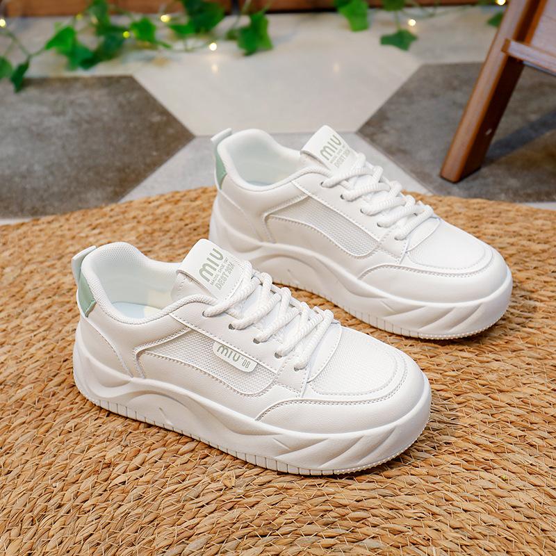 Summer New Korean Ins Breathable White Shoes Women's Hollowed Leisure Board Shoes Thick Bottom All-Matching Platform Shoes