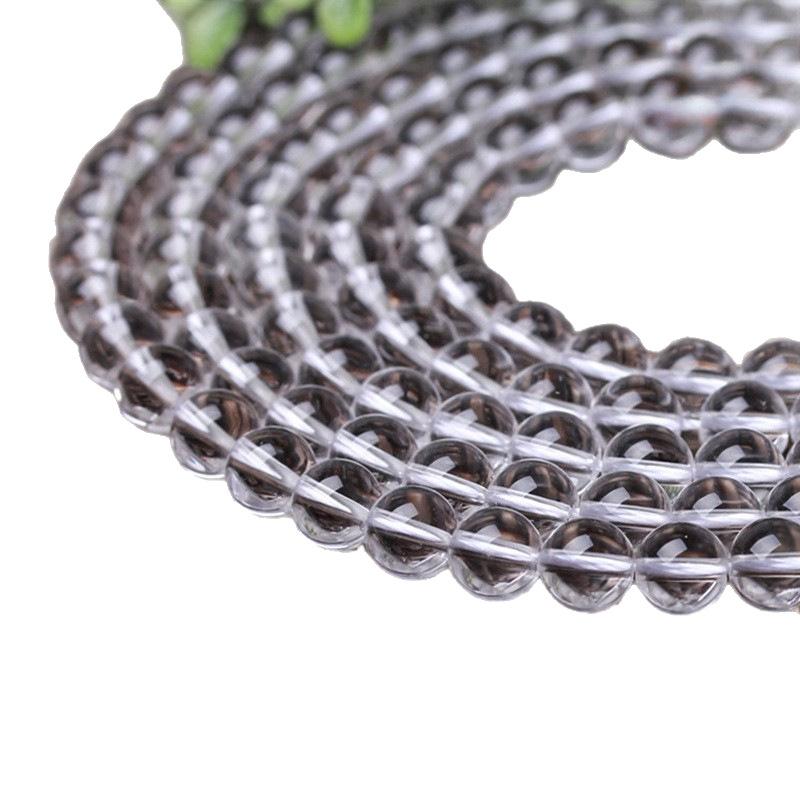 Hongchu Crystal East China Sea White Crystal Loose Beads Round beads Natural crystal semi-finished products DIY Decorative beads