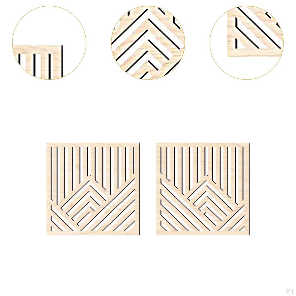 2 шт. Геометрические деревянные настенные художественные панели, минималистичные, 11,81''x11,81'' подвесные скульптуры для