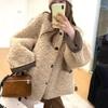 Короткое свободное ленивое пушистое пальто женское зимнее утолщенное теплое пальто из искусственной кожи повседневный топ с круглым вырезом