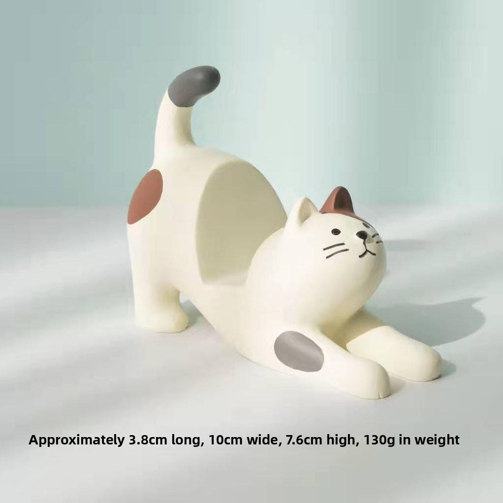 Lazy Cat Resin Ipad Stand With Unique For Office And Bedroom Use