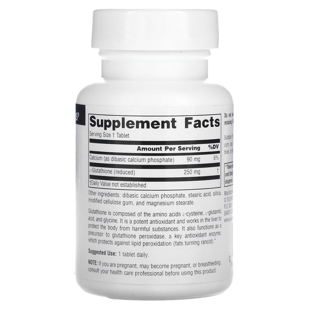 Source Naturals Восстановленный Глутатион 250 мг, 60 Таблеток