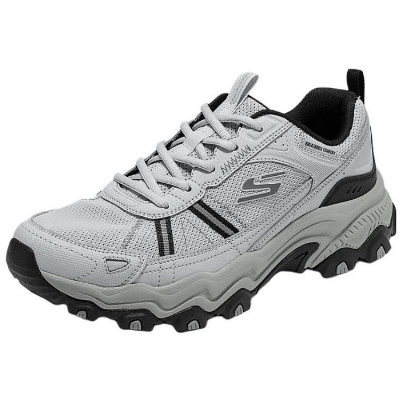 Skechers Мужские уличные удобные прочные весенне-летние высокие низкие походные ботинки Серый Черный 237830-GYBK