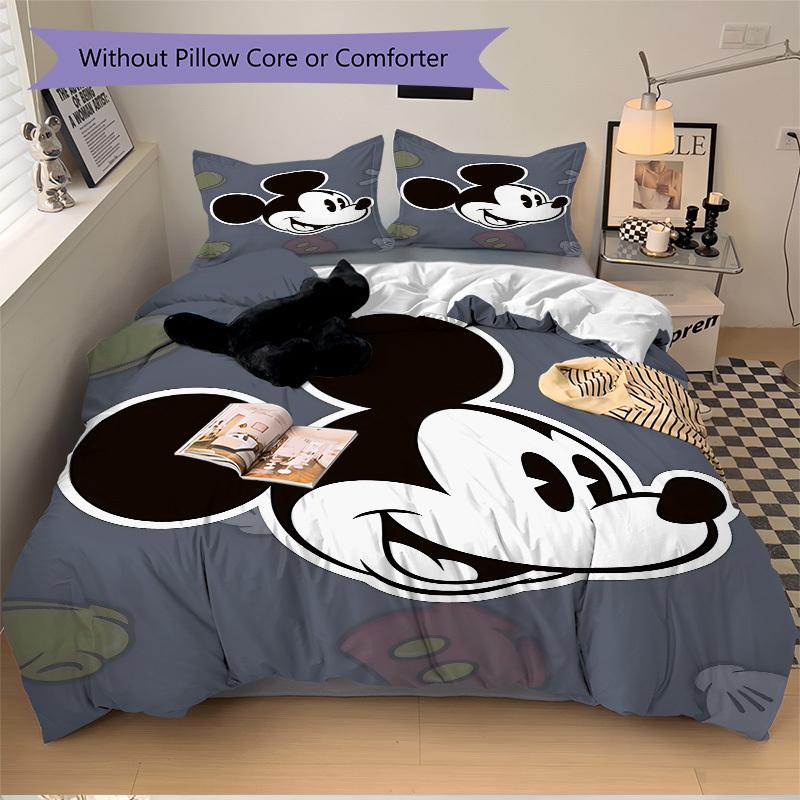 3pcs set Mickey Mouse1pc of quilt cover+2pcs of pillowcase, no core, print bedding, All Seasons Bedroom Setting022