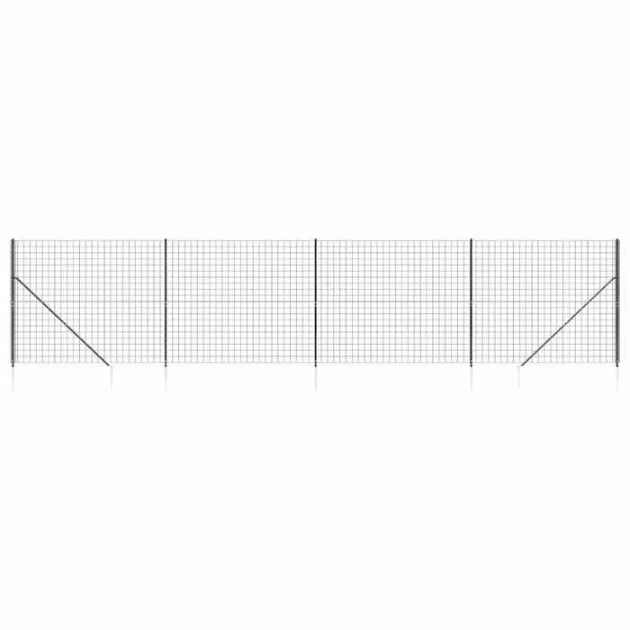 VidaXL Wire Mesh Fence and Anchor, Decorative Fence Panel, Garden Patio Protection Barrier 154279