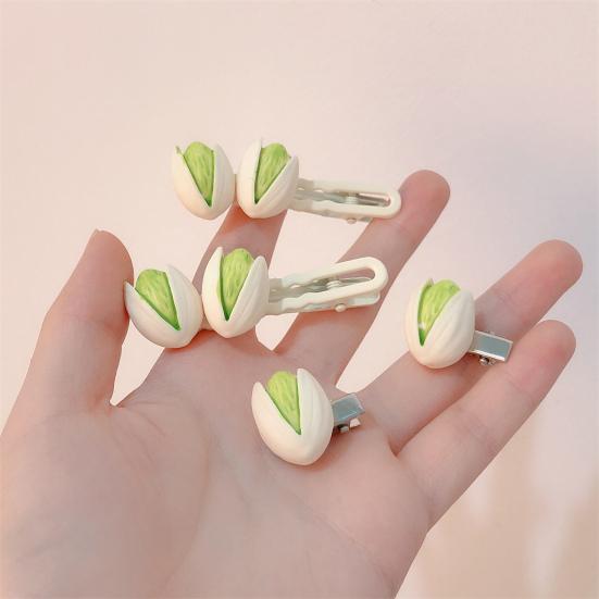 3 шт., заколки для волос для девочек, имитация ореха, декор, заколки для волос, работа одной рукой, реалистичная форма ореха, шпилька, дизайн, вдохновленный едой, аксессуар для волос