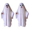 White Ghost Poncho Robe Scary Ghost Cosplay Costume Funny Halloween Cloak Cape  Stage Performance