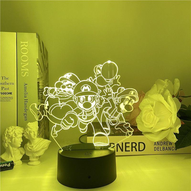 Super Mario Yoshi 3d Acrylic Night Lamp With Touch Control For Kids Room