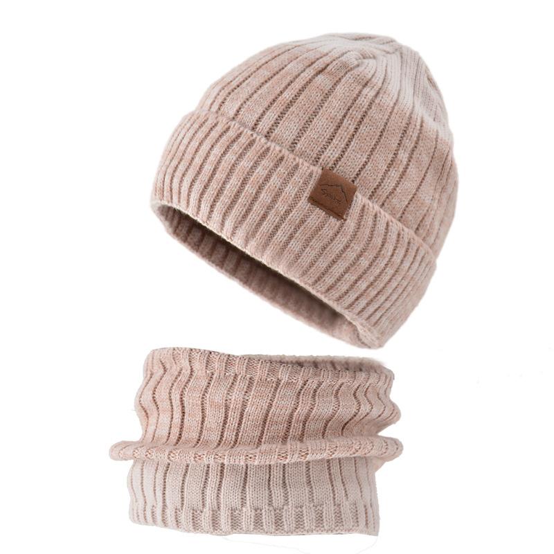 Autumn and Winter Outdoor Beanie Hat Male and Female Couples Unisex Knit Hat with Fleece and Thick Warm Hat