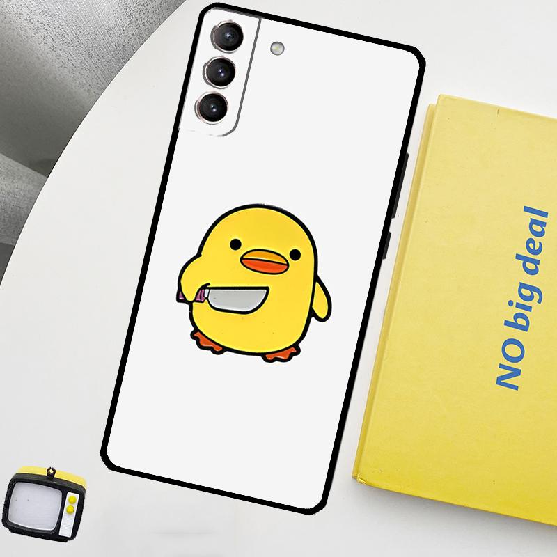 Чехол-книжка с мультяшной уткой для Samsung Galaxy S22 Ultra S23 FE S9 S10 Note 10 Plus Note 20 Ultra S20 S21 FE