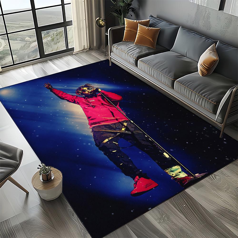 3D Print Juice WRLD 999 Legend Rapper Album Carpet Rug for Living Room Bedroom Home Sofa Decoration,Kids Play Non-slip Floor Mat