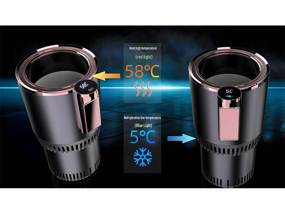Портативный автомобильный стакан для нагрева и охлаждения: Компактный холодильник для горячих/холодных чашек для дома и автомобиля