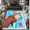 Curious George Printed Crystal Velvet Area Rug, Soft Anti-Slip Water Absorbent Floor Mat for Living Room Bedroom