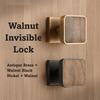 Single Side Single-tongue Lock Walnut Wood Hidden Door Lock Invisible Door Lock Home Furniture
