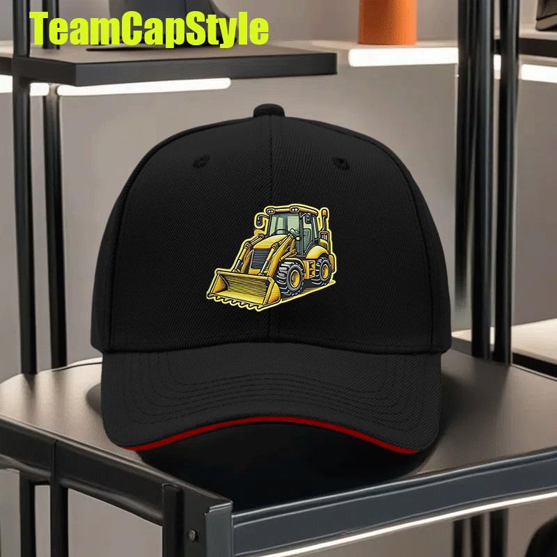 Экскаватор-погрузчик Строительная техника Бейсболка Полиэстер Регулируемая Уличная Унисекс Взрослая Кепка