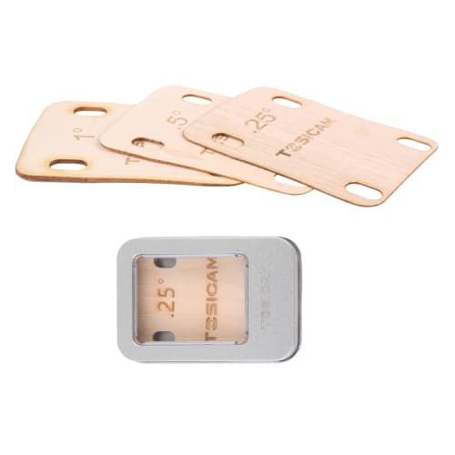 TOSICAM 3-Piece Guitar Neck Shim, Made In Canada from Solid Maple Wood, Bolt-On Neck Bolts, 0.25, 0.5, and 1 Degree