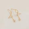 LUNNE 14k Ribbon Cubic Drop Earrings (14k Gold) #ES20