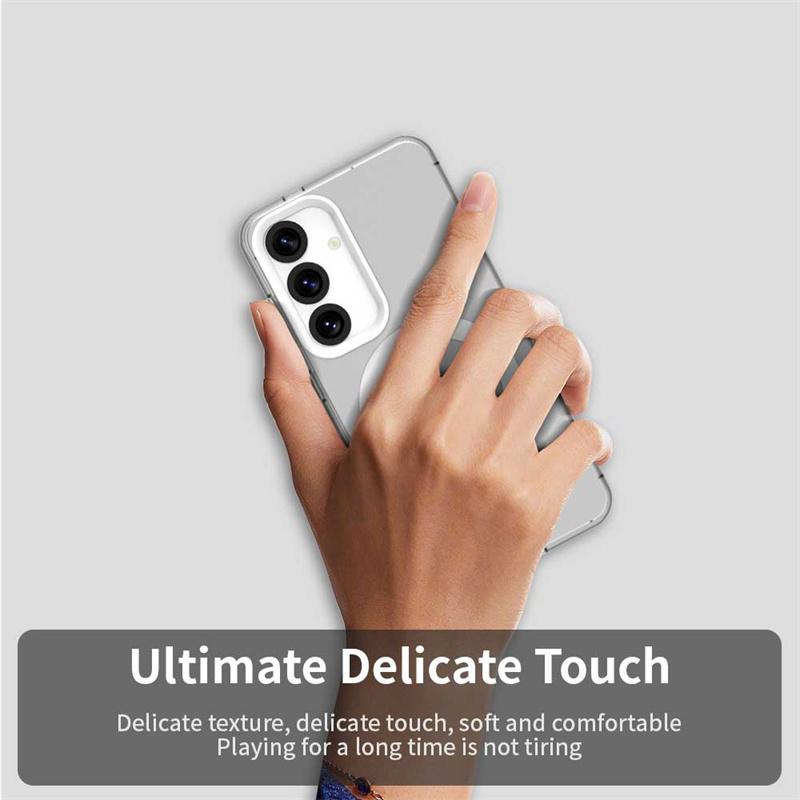 Для Samsung S23 Чехол Чехол Samsung Galaxy S23 Capa Прозрачный Круглый Магнитный Матовый Прозрачный Беспроводной Зарядки Fundas Samsung S23