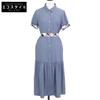 BLUE LABEL CRESTBRIDGE 24 Year Old Blue Slave Chambray Twill Dress Dress 36 blueUsed
