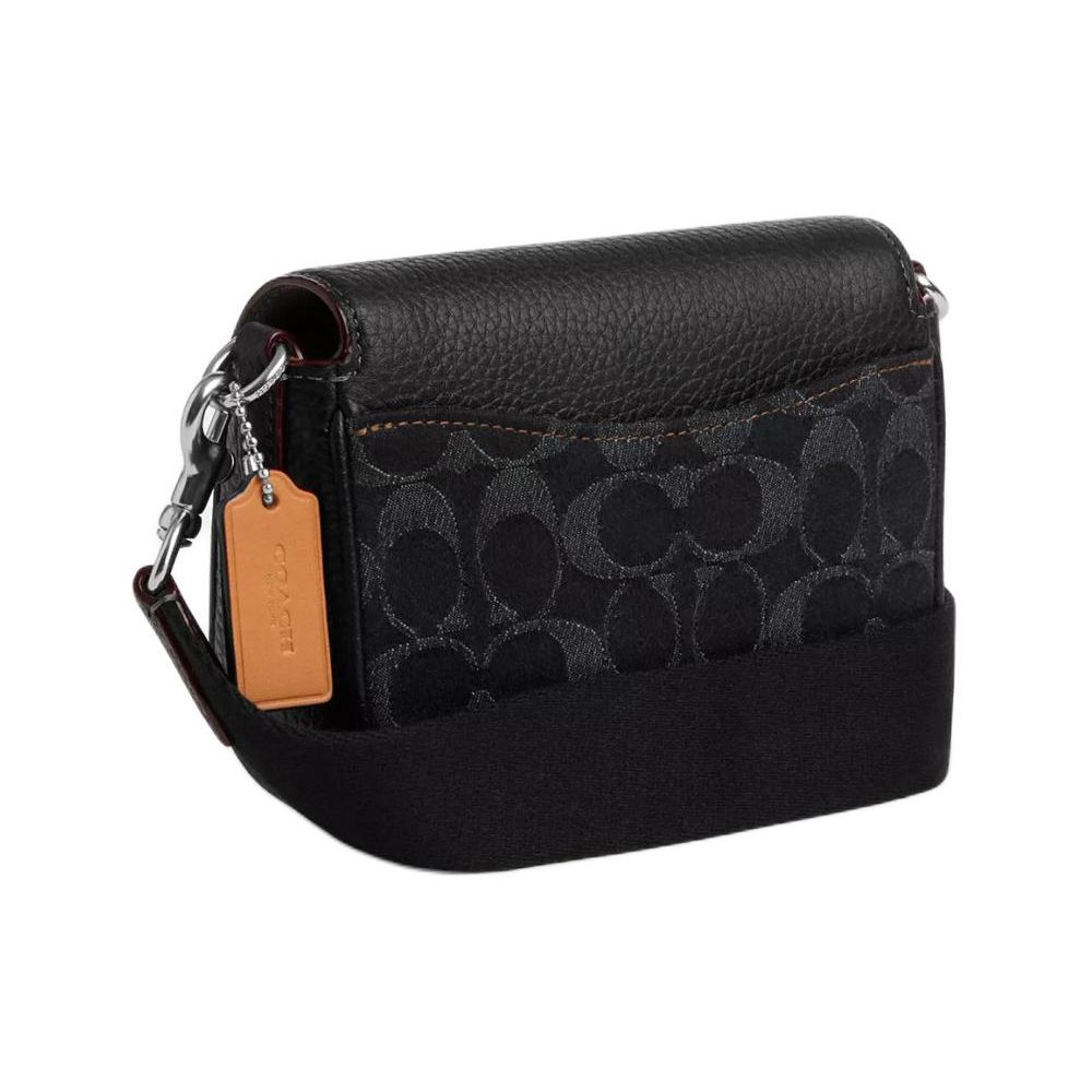 Coach Amelia 16 Snap Closure Multi-Functional Pocket Signature Denim And Soft Pebble Leather Crossbody Bag Small Women crossbody bag CQ187-SVBK