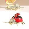 Luxurious Metal Insect Trinket Box with Sparkling Crystals Wedding Ring Holder Storage Organizer for Earrings Bracelet