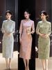 2025 Pink Suede Slim Fit Cheongsam: Stylish High-End Chinese Dress for Women