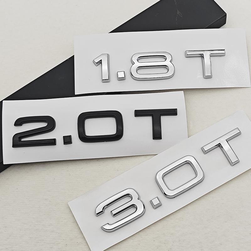 3D ABS Car Letters Logo 1.8T 2.0T 3.0T Rear Trunk Badge Emblem For f2 A3 A4 A5 A6 A7 A8 Q2 Q3 Q5 Q7 Q8 Car Sticker Accessories