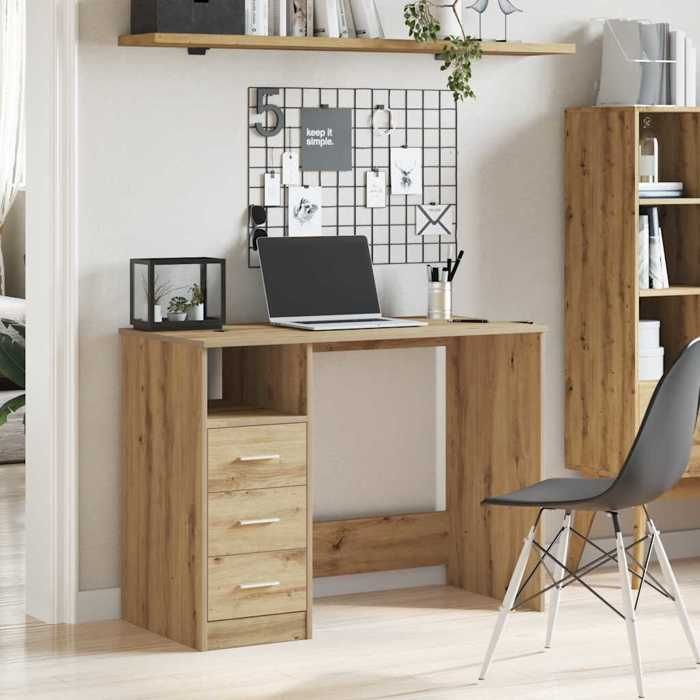 VidaXL Desk Artisan Oak 102x76x50 Cm Engineered Wood, Desk, Study Desk,, Computer Desk, Furniture of 855853