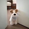 FoxTerriers English Wire Fox Terrier Stuffed Animal Plush Toy Dog with Bib Standing Pose, Comfort & Companion Plush Doll for Kids, 26cm