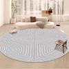 Простой стиль Большой ковер круглый для гостиной Полосатое украшение Дом Зона дивана Пушистый плюшевый ковер Спальня Нескользящий коврик для стула Пол