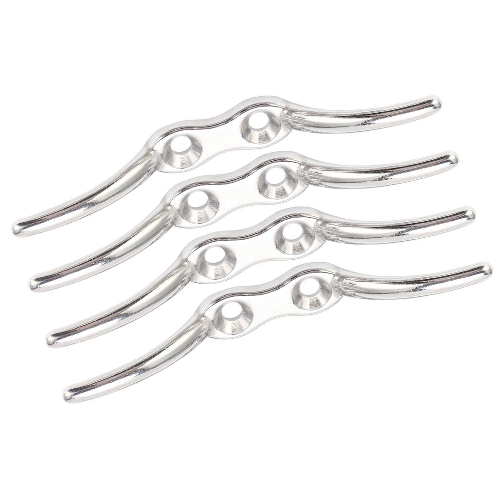 4 Pcs Rope Cleat Hook Stainless Steel Corrosion Resistance Durable Flagpole Boat Column Fixed Cleats150mm